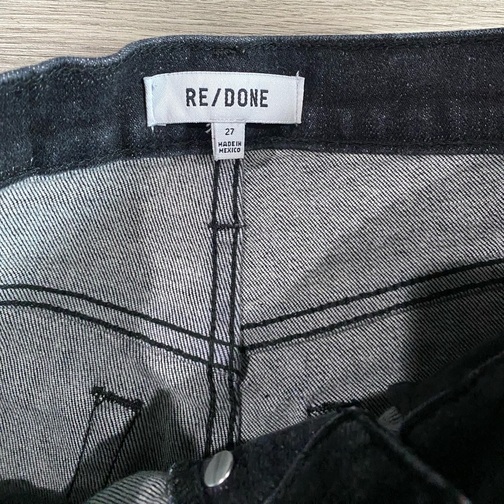 Re/Done High Rise Black Women's Jeans COMFORT STRETCH HIGH RISE STOVE‎ PIPE 27 - Picture 4 of 8